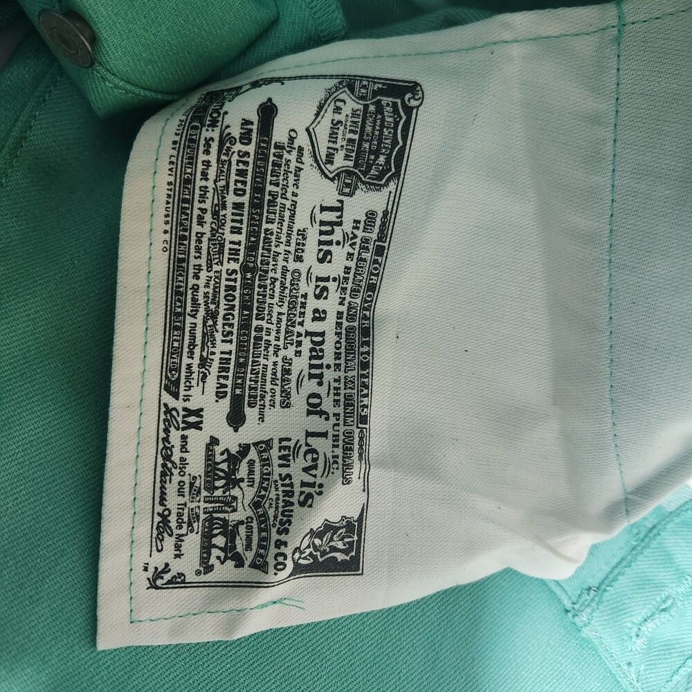 Levi's Men's 501 Original Shrink to Fit Jeans Spring Mint Teal Green 34W x 30L - Picture 7 of 7